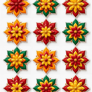 Mandalas & Rangoli - Sticker Sheet v14